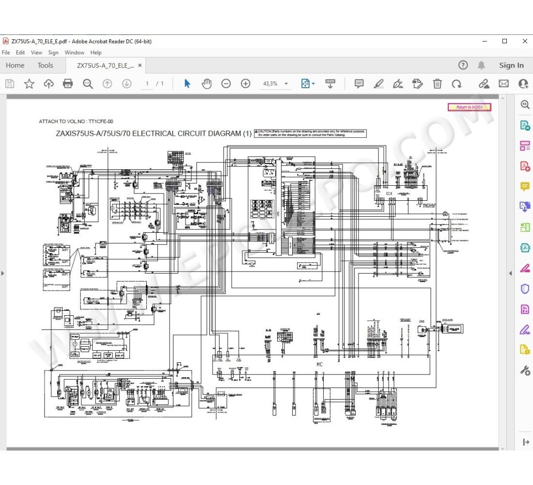 Hitachi Excavator Zaxis ZX75US-A ZX75UR service manual